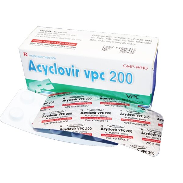 Viên nén Acyclovir VPC 200 Cửu Long-VN