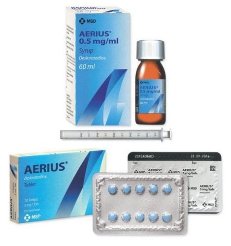 Siro/Viên nén Aerius 0.5mg/5ml MSD-Bỉ