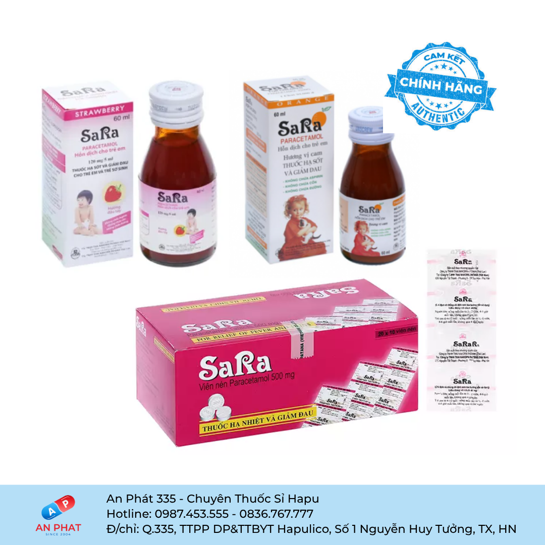 Viên nén/ Hỗn dịch uống Sara Patana – Việt Nam | Thuốc Sỉ Hapu