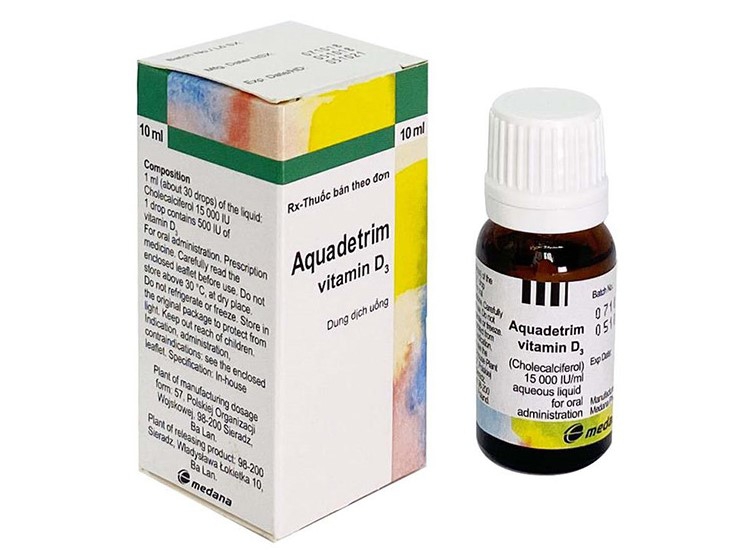 Dung dịch uống Aquadetrim vitamin D3 Polpharma - Ba Lan